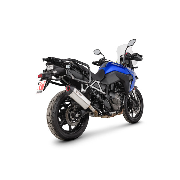 Scorpion Exhaust Suzuki V-Strom 800 DE / V-Strom 800 RE 2023 - 2025 Serket Parallel Slip-on Brushed Stainless Steel Sleeve